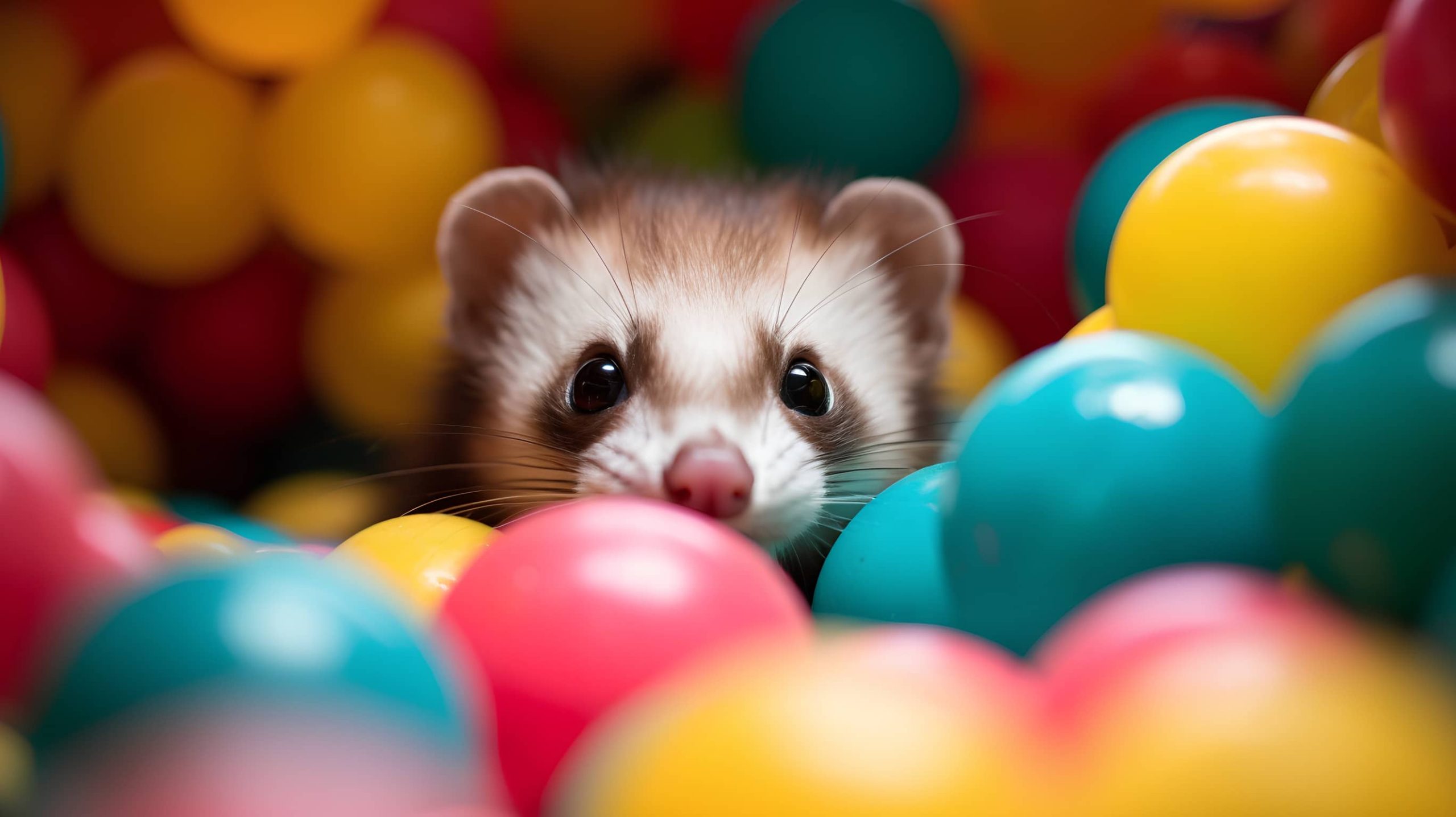 bawiąca się fretka